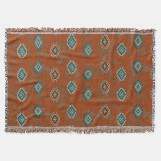 Southwest Canyons Diamond Throw Blanket (Front)