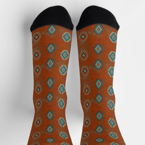 Southwest Canyons Geometric Diamond Socks