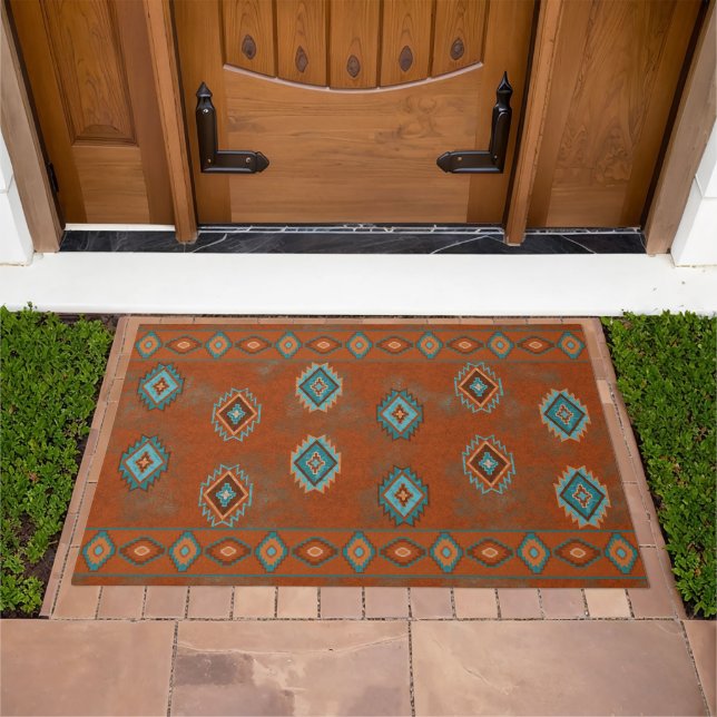 Southwest Canyons Geometric Diamonds Pattern Doormat (Outdoor)