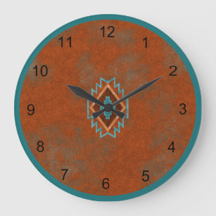 Southwest Canyons Geometric Mesa Design Large Clock