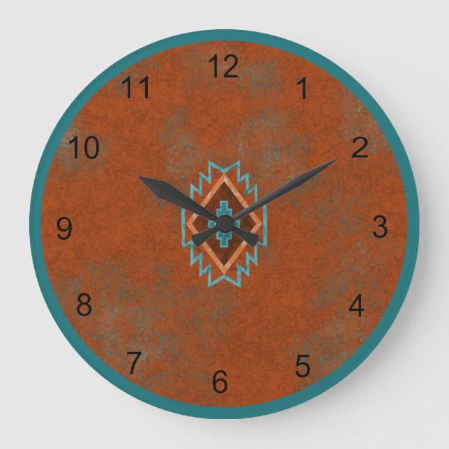 Southwest Canyons Geometric Mesa Design Large Clock (Front)