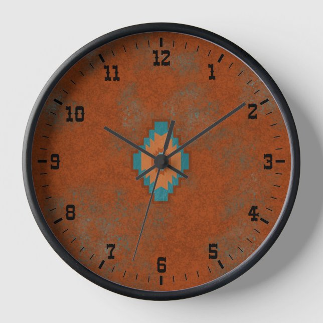 Southwest Canyons Geometric Mesa Old West Clock (Front)