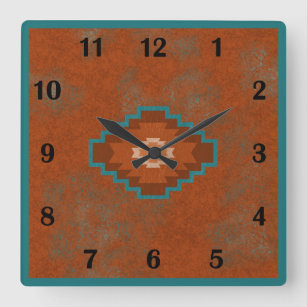 Southwest Canyons Geometric Regular Style Square Wall Clock