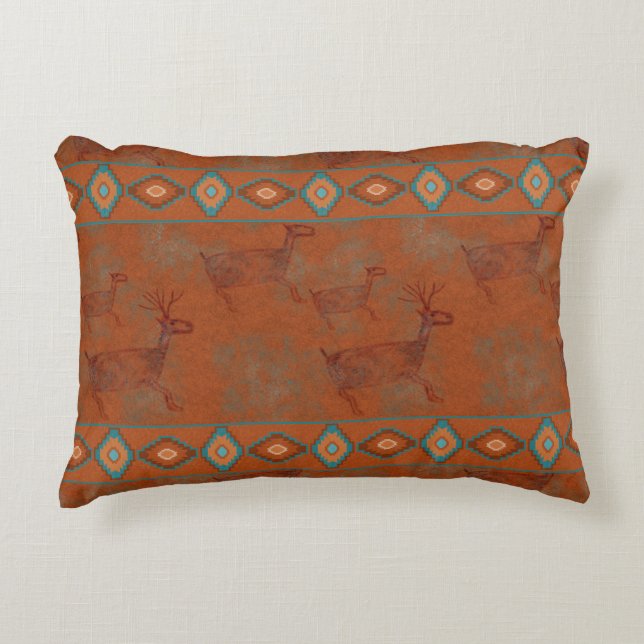 Southwest Canyons Petroglyphs Accent Pillow (Front)