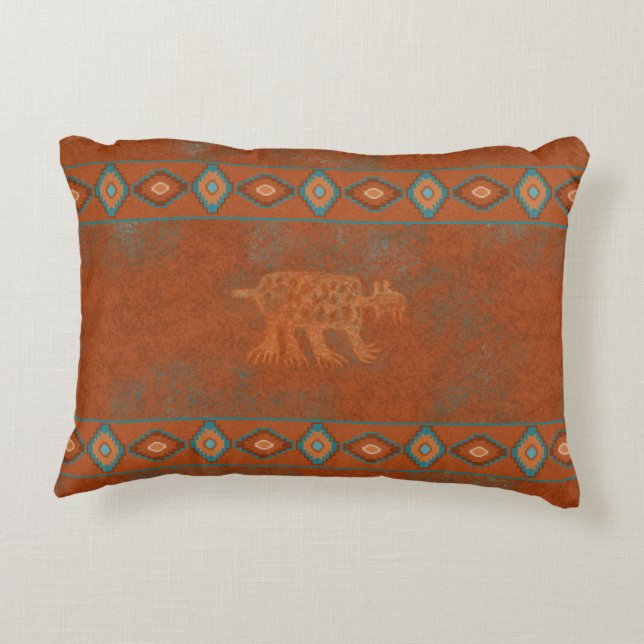 Southwest Canyons Petroglyphs Decorative Pillow (Back)