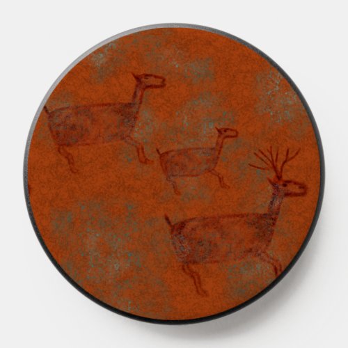 Southwest Canyons Petroglyphs Deer Design PopSocket
