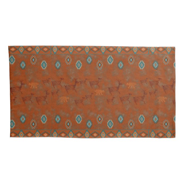 Southwest Canyons Petroglyphs Pillowcase (Back-Right)