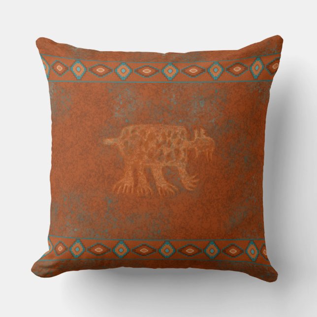Southwest Canyons Petroglyphs Throw Pillow (Front)