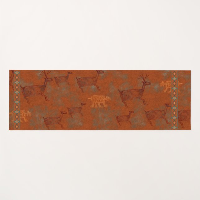 Southwest Canyons Petroglyphs Yoga Mat (Front (Horizontal))