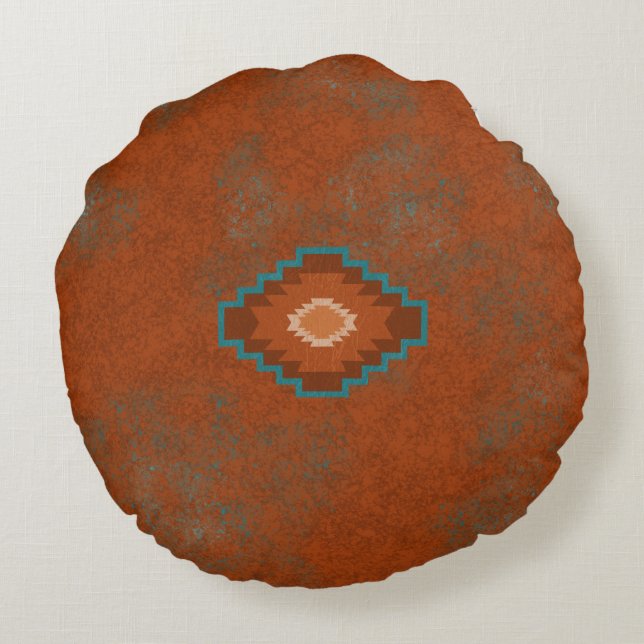Southwest Canyons Round Pillow (Back)