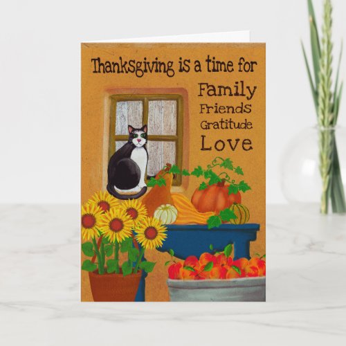 Southwest Cat Personalized Thanksgiving  Card