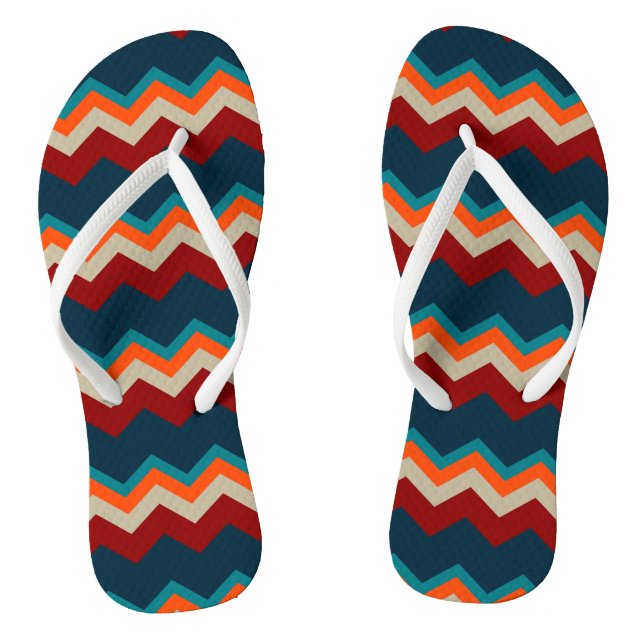 Southwest Chevron Flip Flops (Footbed)
