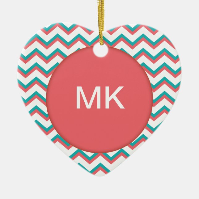 Southwest Chevron Pattern Ceramic Ornament (Front)