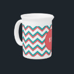 Southwest Chevron Pattern Pitcher<br><div class="desc">Stylish and trendy modern zigzag Chevron pattern. Shown here in Brick Orange and Aqua Green for that totally Chic look Chevron Two Tone Pattern</div>