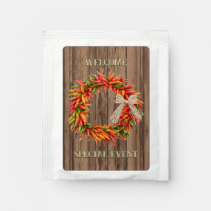 Southwest Chile Pepper Wreath Personalized Tea Bag Drink Mix