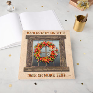 Southwest Chile Pepper Wreath Window Personalized  Guest Book