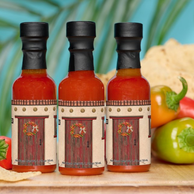 Southwest Chile Peppers Adobe House Personalized   Hot Sauces (Multi)