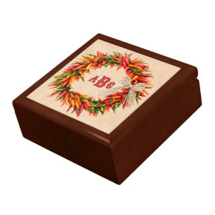 Southwest Chile Ristra Personalized Keepsake Box