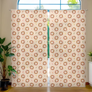 Southwest Chile Ristra Wreath All Over 50x108 Inch Sheer Curtains