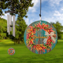 Southwest Chile Ristra Wreath Bienvenidos Wind Chime