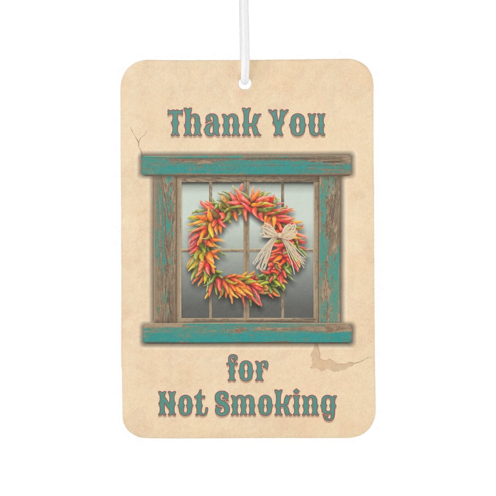 Southwest Chile Ristra Wreath Blue Window Custom Air Freshener