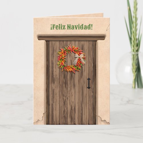 Southwest Chile Ristra Wreath Holiday Christmas  Card