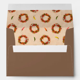 Southwest Chile Ristra Wreath Holiday Invitation Envelope