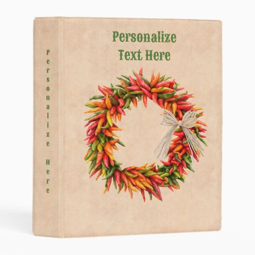 Southwest Chile Ristra Wreath on Adobe Wall Mini Binder