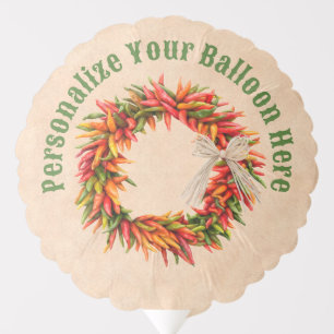 Southwest Chile Ristra Wreath Personalized Balloon