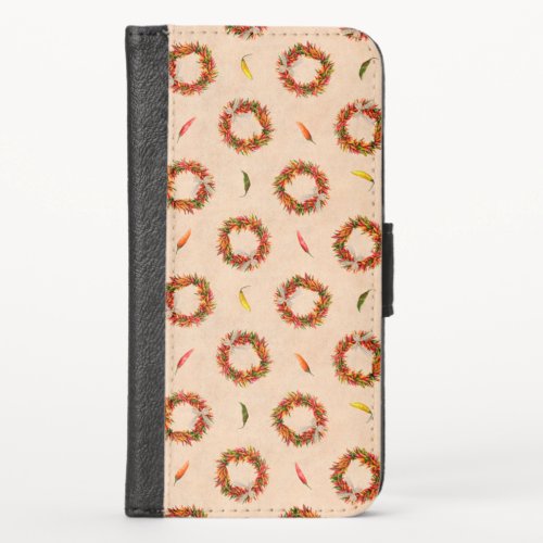 Southwest Chile Ristra Wreaths All Over Pattern iPhone X Wallet Case