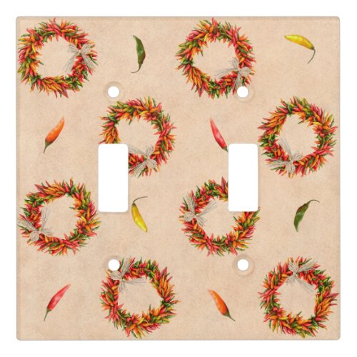 Southwest Chile Ristra Wreaths All Over Pattern Light Switch Cover