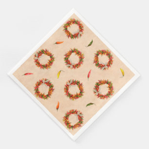 Southwest Chile Ristra Wreaths All Over Pattern Paper Dinner Napkins
