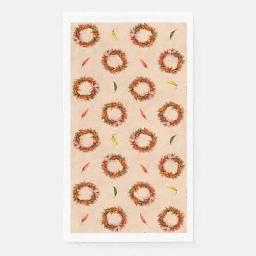 Southwest Chile Ristra Wreaths All Over Pattern Paper Guest Towels