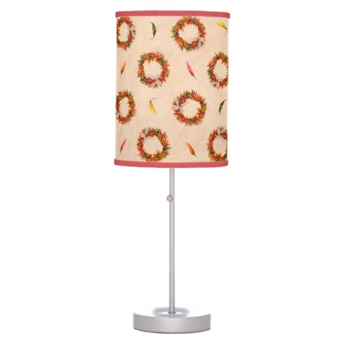 Southwest Chile Ristra Wreaths All Over Pattern Table Lamp