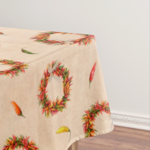 Southwest Chile Ristra Wreaths All Over Pattern Tablecloth