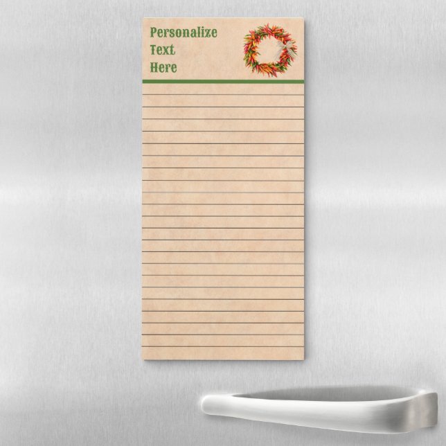 Southwest Chile Wreath on Adobe Wall Magnetic Note Magnetic Notepad (In Situ)