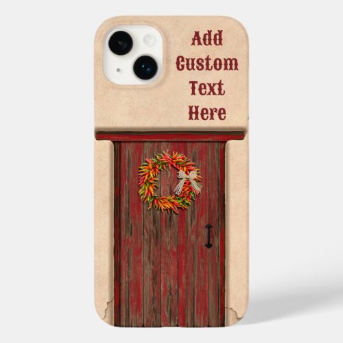 Southwest Chile Wreath on Rustic Red Wood Door  Case_Mate iPhone 14 Plus Case