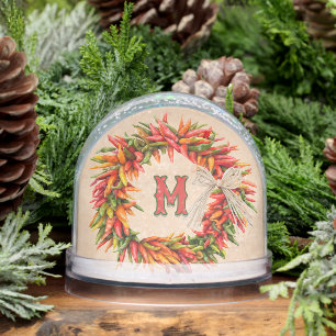 Southwest Chile Wreath Personalized Snow Globe