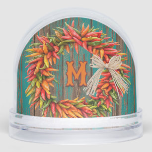 Southwest Chile Wreath Personalized Snow Globe