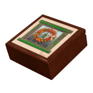 Southwest Chile Wreath Window Monogram Jewelry Box