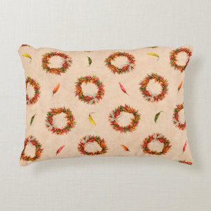 Southwest Chile Wreaths All Over Pattern Accent Pillow