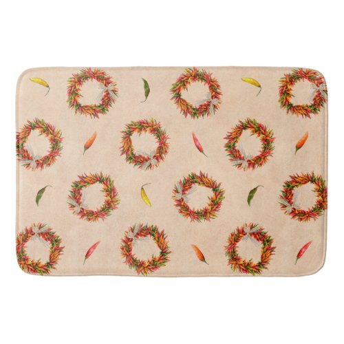 Southwest Chile Wreaths All Over Pattern Bath Mat