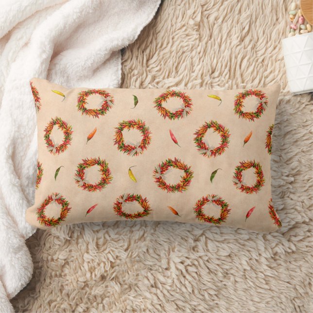Southwest Chile Wreaths All Over Pattern Lumbar Pillow (Blanket)