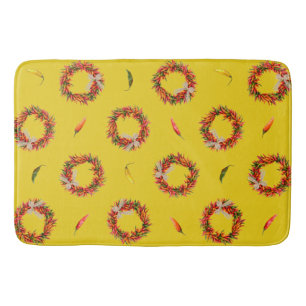 Southwest Chile Wreaths and Peppers Customizeable Bath Mat