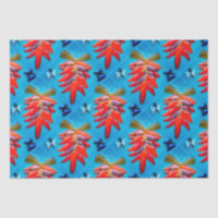 Southwest Chili Pepper Turquoise Red Glass Pattern