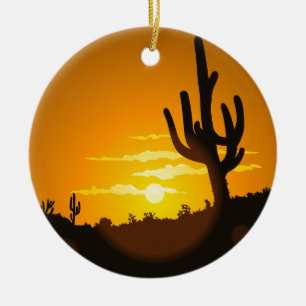 Southwest Christmas Ceramic Ornament