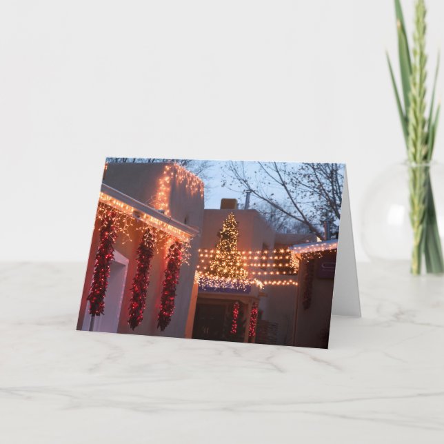 Southwest Christmas - Chili Peppers with Lights Holiday Card (Front)
