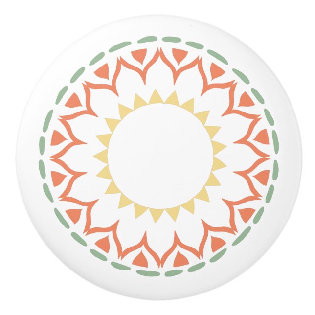 Southwest Color, Geometric Design Ceramic Knob (Front)
