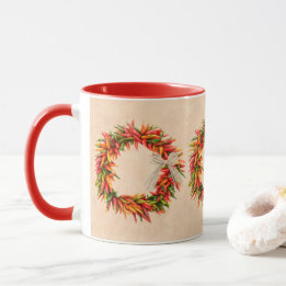 Southwest Colorful Festive Chile Ristra Wreath Mug