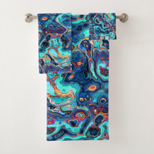 Southwest Colors Marbled Abstract Bath Towel Set